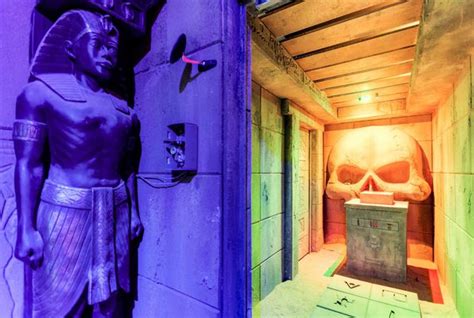 Escape from the tomb and break free from the curse in the mummy escape room